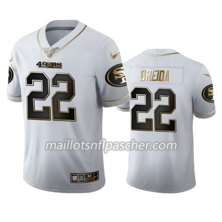 Maillot San Francisco 49ers Matt Breida 22 Nike Blanc Golden Edition - Homme